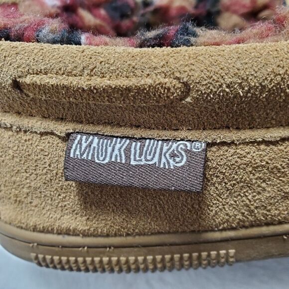 Muk Luks Lined Leather Moccasins  Brown Size 9 - Picture 3 of 10